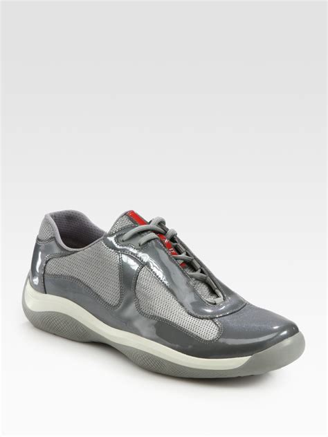 grey and black prada shoes|grey prada sneakers men.